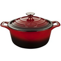 Round 3.7 Qt. Cast Iron Casserole with Enamel Finish, Red
